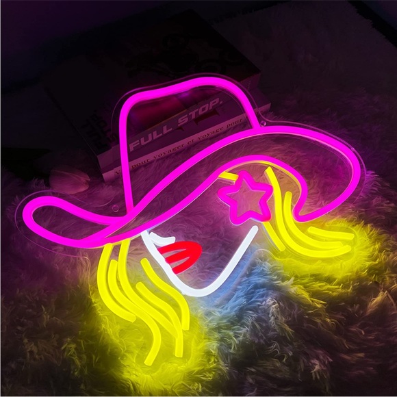 Cowgirl Neon Sign LED Light Party Festival Southern Bedroom Aesthetic Cute Decor - Picture 3 of 6